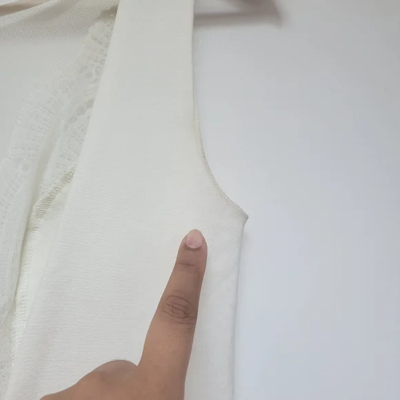 Lulu's Women Dress XS White Coquina Scalloped Lace Social Sheer Mesh Bodycon - Picture 15 of 15